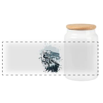 Alpine VTT Splash Ride - Boîte à biscuits avec couvercle en bois - blanc - Devant