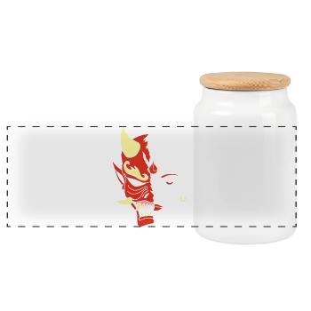 Humain ou démon ? - Boîte à biscuits avec couvercle en bois - blanc - Devant