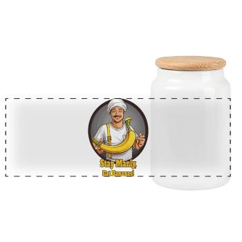Bananen für Männer - Panorama Keksdose mit Holzdeckel - Weiß - Vorne
