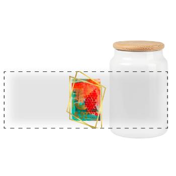 Fusion abstraite avec des hexagones vibrants - Boîte à biscuits avec couvercle en bois - blanc - Devant