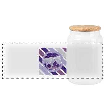 Unicorn couple firefly night - Sonja Ariel - Panoramic Cookie Jar with Wooden Lid - white - Front