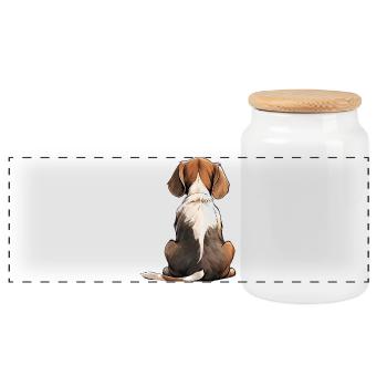 Beagle - Panorama Keksdose mit Holzdeckel - Weiß - Vorne