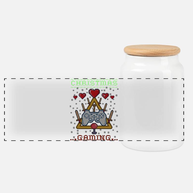 ugly Christmas - Panorama Keksdose mit Holzdeckel - Weiß