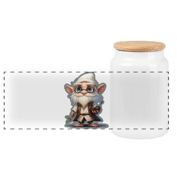 Zwergen Handwerker Gemütlich Fantasy RPG Shirt - Panorama Keksdose mit Holzdeckel - Weiß - Vorne