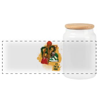Urban Basketball Sneaker Art Tee - Boîte à biscuits avec couvercle en bois - blanc - Devant