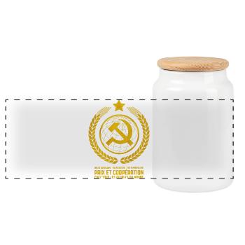 Communist Internationalism - Panoramic Cookie Jar with Wooden Lid - white - Front