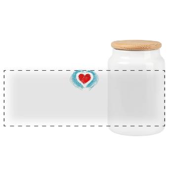 Father's Day Best Dad Love Kids Family - Panoramic Cookie Jar with Wooden Lid - white - Front