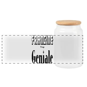 Frangine Trop Géniale Sœur - Boîte à biscuits avec couvercle en bois - blanc - Devant