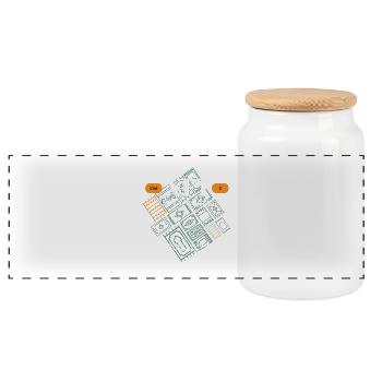 NFT Art Gallery Block Mosaic - Panoramic Cookie Jar with Wooden Lid - white - Front