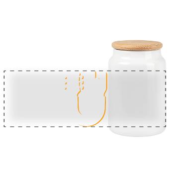 Musical Guitar Hand Sign Illustration - Panoramic Cookie Jar with Wooden Lid - white - Front