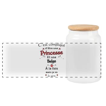 Belgian Princess - Panoramic Cookie Jar with Wooden Lid - white - Front
