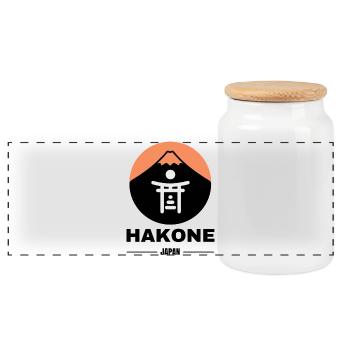 Hakone - Fuji - Japan - Panorama Keksdose mit Holzdeckel - Weiß - Vorne