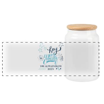 Hé, tu es incroyable, tu l’as toujours été - Boîte à biscuits avec couvercle en bois - blanc - Devant