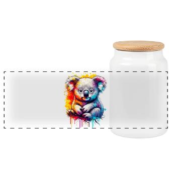 Koala - Boîte à biscuits avec couvercle en bois - blanc - Devant