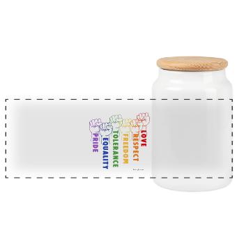 Solidarité et fierté - Boîte à biscuits avec couvercle en bois - blanc - Devant