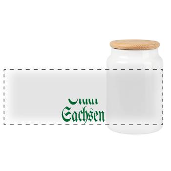 Land libre de Saxe blanc vert maison - Boîte à biscuits avec couvercle en bois - blanc - Devant