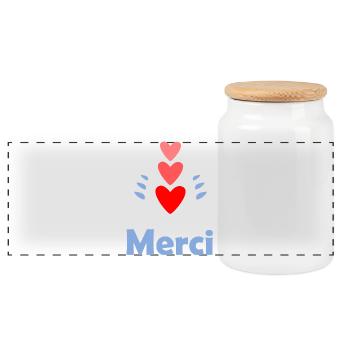 MISTRESS. THANK YOU. THANK YOU MISTRESS - Panoramic Cookie Jar with Wooden Lid - white - Front