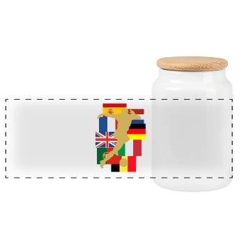 National Team Football Cup - Panoramic Cookie Jar with Wooden Lid - white - Front