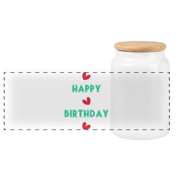 ALLES GUTE ZUM GEBURTSTAG. ALLES GUTE ZUM GEBURTSTAG. JAHRESTAG. - Panorama Keksdose mit Holzdeckel - Weiß - Vorne