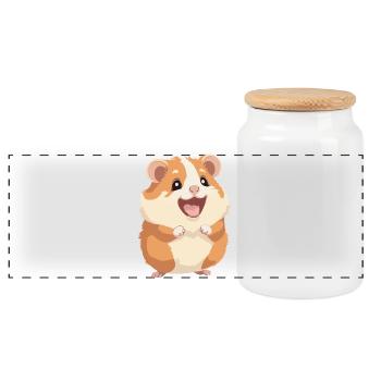 Hamster - Panorama Keksdose mit Holzdeckel - Weiß - Vorne
