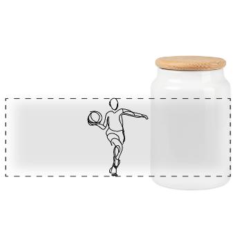 Illustration de joueur de basket-ball - Boîte à biscuits avec couvercle en bois - blanc - Devant