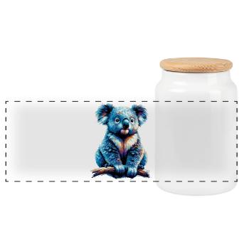 Koala - Panoramic Cookie Jar with Wooden Lid - white - Front