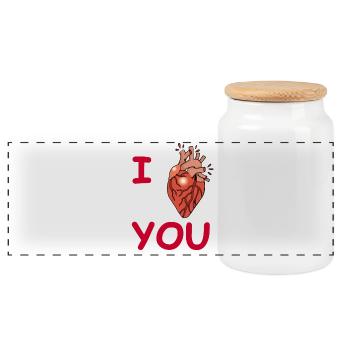 Bloodthirsty Love (Red) - Panoramic Cookie Jar with Wooden Lid - white - Front