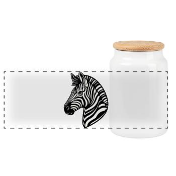 Zebra - Panorama Keksdose mit Holzdeckel - Weiß - Vorne