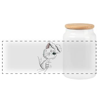 Nope Bunny blanc I lapin motif lapin - Boîte à biscuits avec couvercle en bois - blanc - Devant