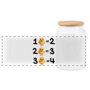 Addition, Mathematik, Addition - Panorama Keksdose mit Holzdeckel - Weiß - Vorne