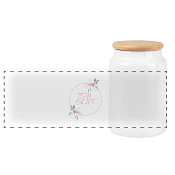 Équipe de la mariée cercle rose fleurs uni - Boîte à biscuits avec couvercle en bois - blanc - Devant