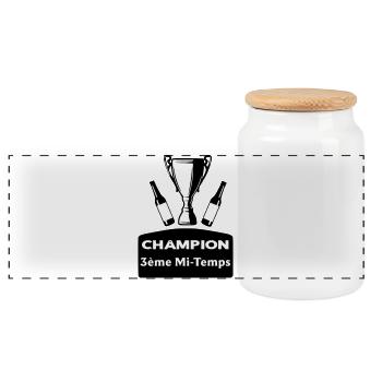 Champion 3ème mi-temps - Boîte à biscuits avec couvercle en bois - blanc - Devant