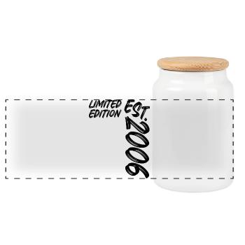 Limited Edition Est. 2006 - Panorama Keksdose mit Holzdeckel - Weiß - Vorne