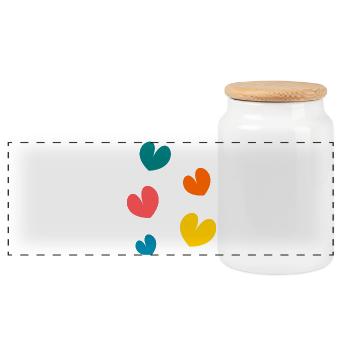 HEART. COUPLE. JUST MARRIED. Bachelorette party. VALENTINE'S DAY. - Panoramic Cookie Jar with Wooden Lid - white - Front