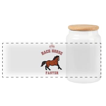 Fumier de cheval de course - Boîte à biscuits avec couvercle en bois - blanc - Devant