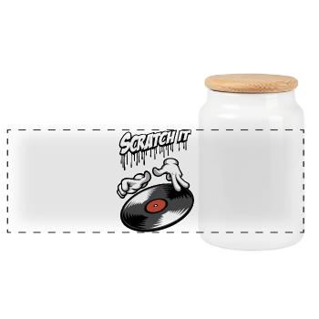 Scratch it - Boîte à biscuits avec couvercle en bois - blanc - Devant