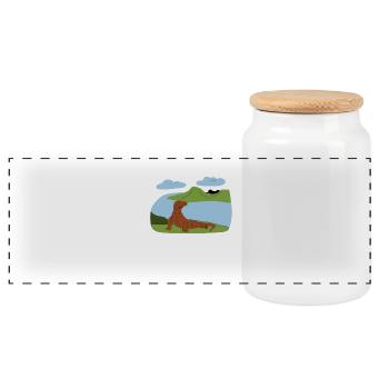 Majestueux dragon de Komodo - Boîte à biscuits avec couvercle en bois - blanc - Devant