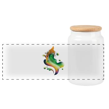 Tree Spirit Rainbow Bloom - Boîte à biscuits avec couvercle en bois - blanc - Devant