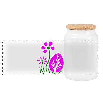 Oeuf de Pâques Joyeuses Pâques - Boîte à biscuits avec couvercle en bois - blanc - Devant