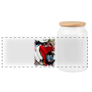 Légende à deux temps - Boîte à biscuits avec couvercle en bois - blanc - Devant