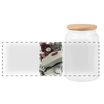 Légende étoile à deux temps - Boîte à biscuits avec couvercle en bois - blanc - Devant