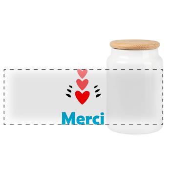 VIELEN DANK. GELIEBTE. MEISTER. DANKE HERRIN. GESCHENK. - Panorama Keksdose mit Holzdeckel - Weiß - Vorne