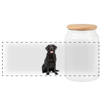 Labrador noir – Loyal, adorable et charmant - Boîte à biscuits avec couvercle en bois - blanc - Devant