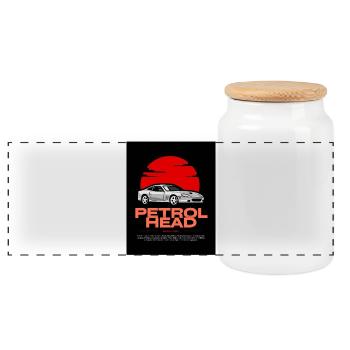 Petrol Head Sportwagen Retro Vintage Classic Race - Panorama Keksdose mit Holzdeckel - Weiß - Vorne