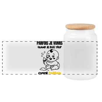Sometimes I vomit like Godfather - Panoramic Cookie Jar with Wooden Lid - white - Front
