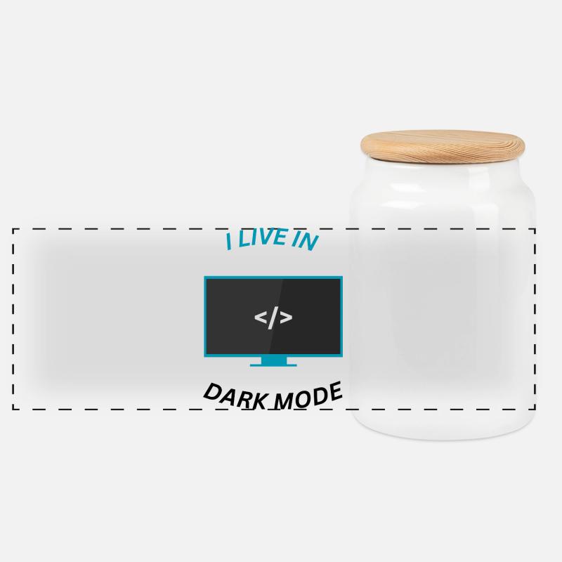 Programmierer Motivation Design - Panorama Keksdose mit Holzdeckel - Weiß