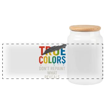 True Colors malen nicht neu, was enthüllt wird - Panorama Keksdose mit Holzdeckel - Weiß - Vorne
