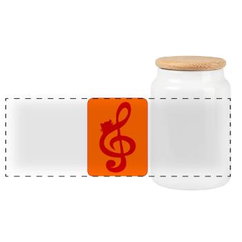 MUSIQUE DE CHATS - Boîte à biscuits avec couvercle en bois - blanc - Devant