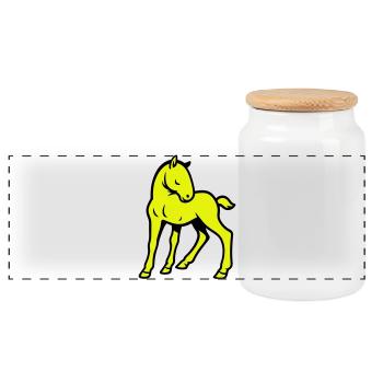 Cheval mignon - Boîte à biscuits avec couvercle en bois - blanc - Devant