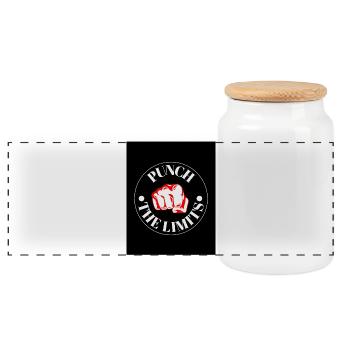 Emblème Punch the Limits - Boîte à biscuits avec couvercle en bois - blanc - Devant